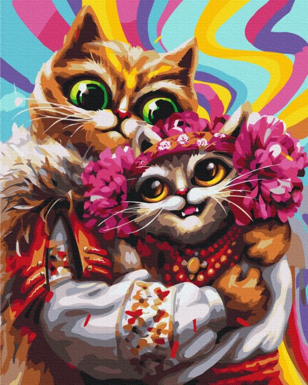 Картина по номерам "Февральские котики ©Марианна Пащук"