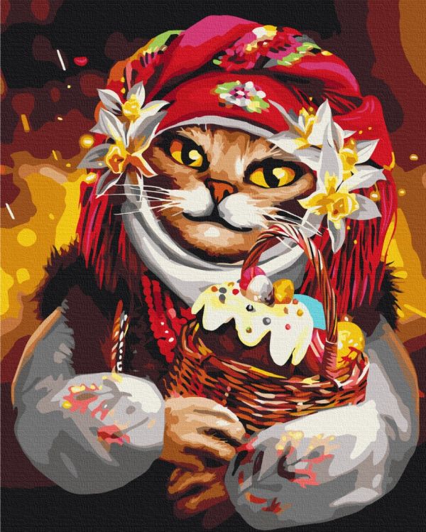 Картина по номерам "Пасхальная кошка ©Марианна Пащук"