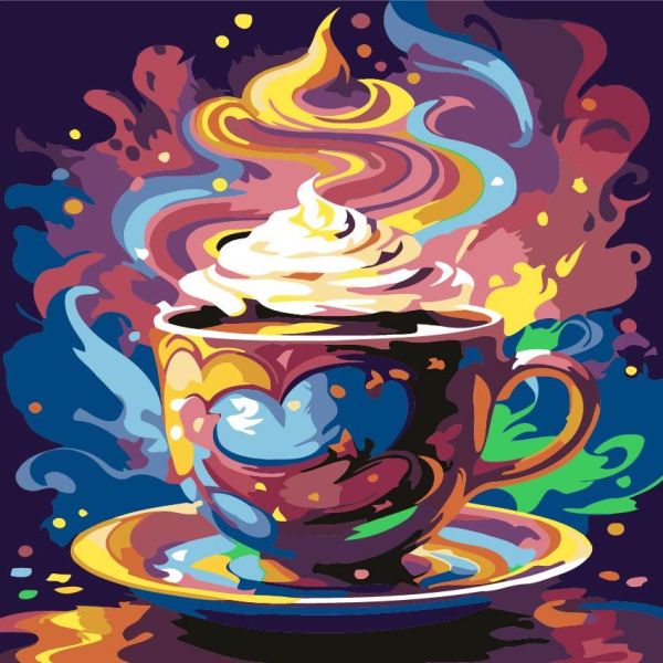 Картина за номерами 30*30см "Кольорова кава"