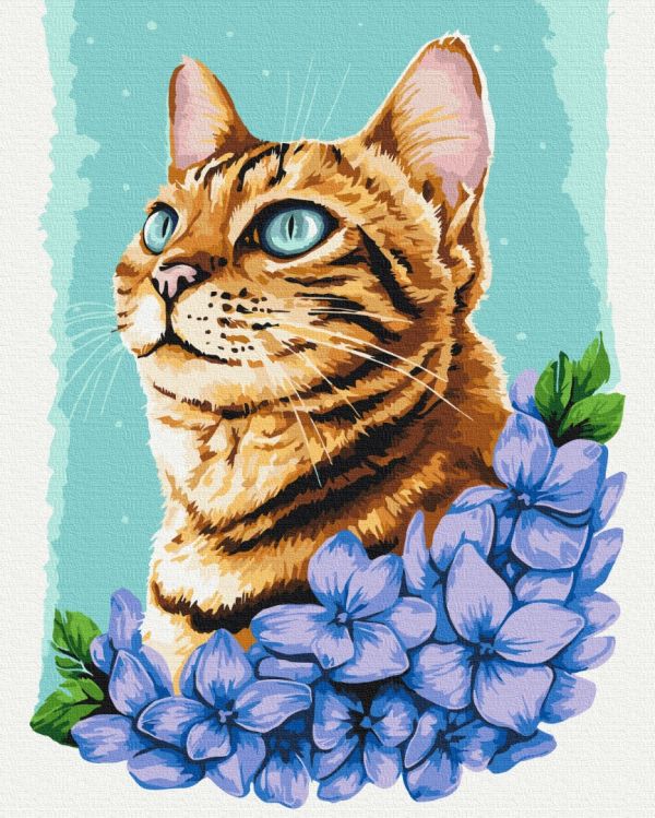 Картина по номерам "Лазурний котик © Anna Kuly"