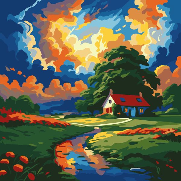 Картина за номерами 30*30см "Казковий пейзаж"