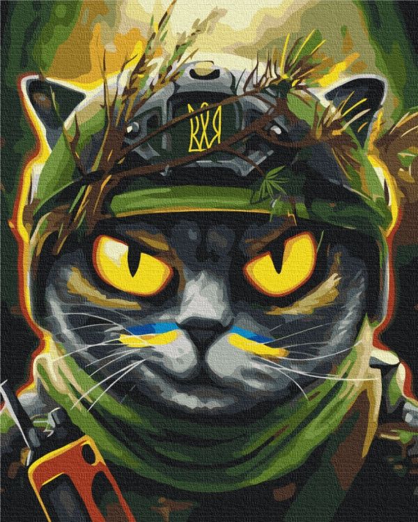 Премиуи картина по номерам "Котик разведчик ©Марианна Пащук"