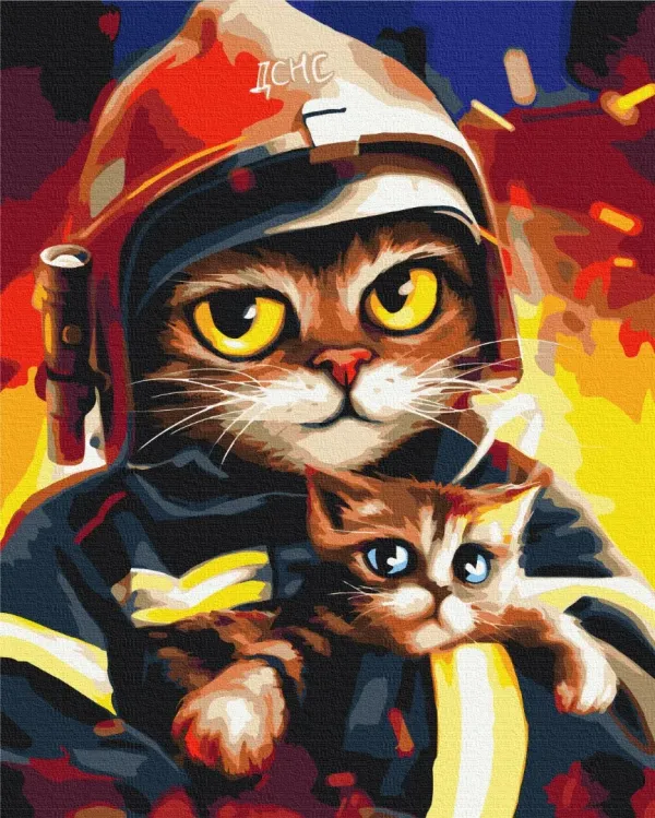 Картина за номерами "Котик ДСНС ©Маріанна Пащук" BS53236L 48×60 см