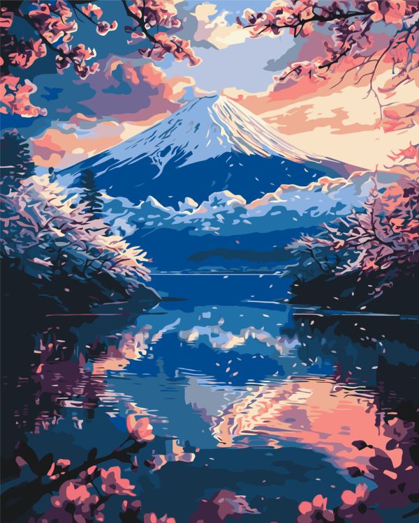 Картина по номерам Пейзаж. Невероятная Фудияма 40*50 см Оригами LW 3464