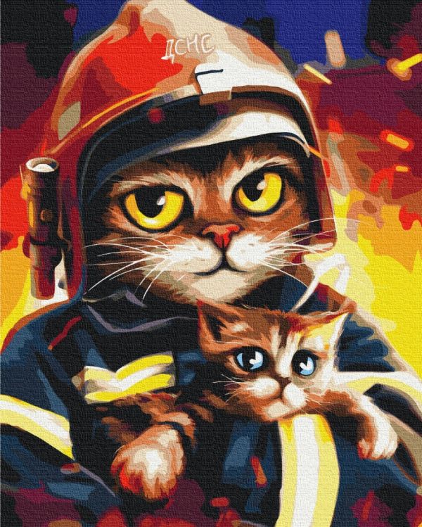 Премиуи картина по номерам "Котик ГСЧС ©Марианна Пащук"