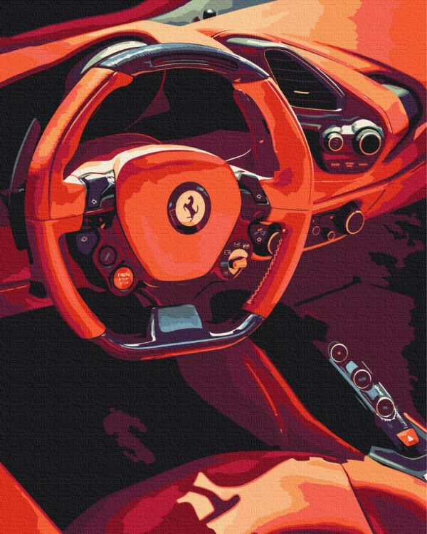Картина по номерам "За рулем Ferrari"