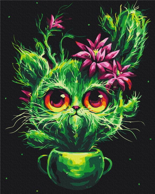 Картина по номерам "Котенок кактусёнок © Марианна Пащук"