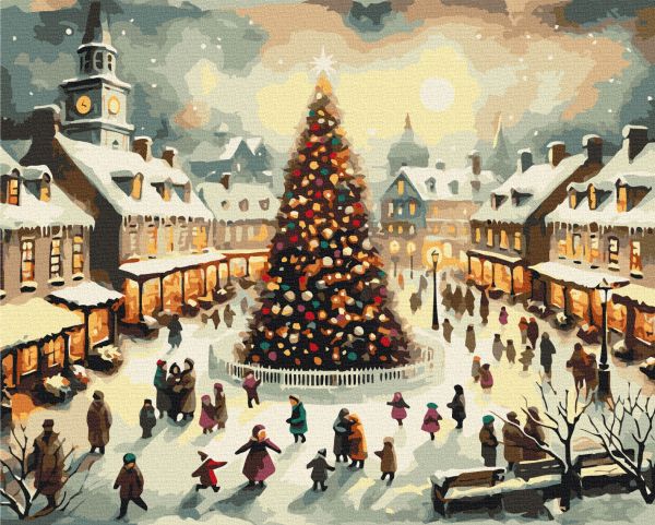 Картина по номерам "Біля головної ялинки"