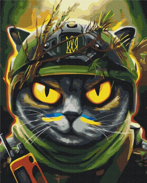 Картина по номерам "Котик разведчик ©Марианна Пащук"