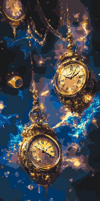 Картина по номерам Пейзаж. Магические часы 40*80 см Оригами LW 5113