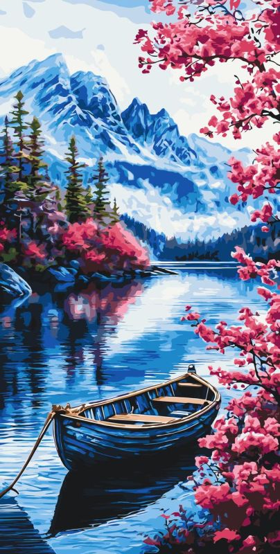 Картина по номерам Пейзаж. Магия альпийского утра 40*80 см Оригами LW 5132