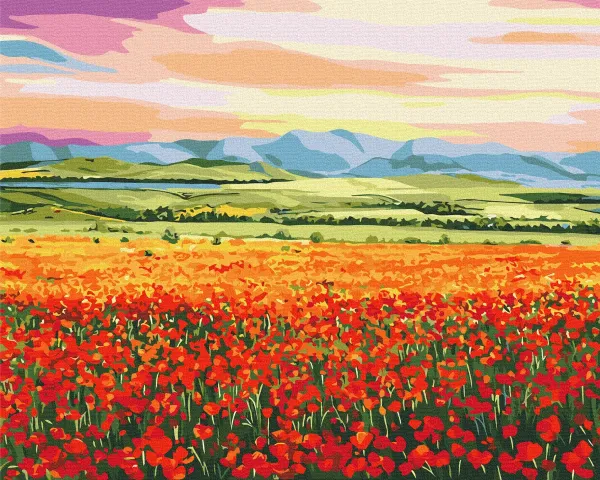 Картина за номерами "Захід сонця над квітковим полем © Anna Steshenko" BS53922 40×50 см