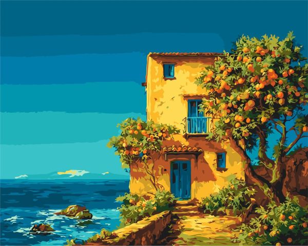 Картина по номерам Пейзаж. Итальянское утро 40*50 см Оригами LW 3540