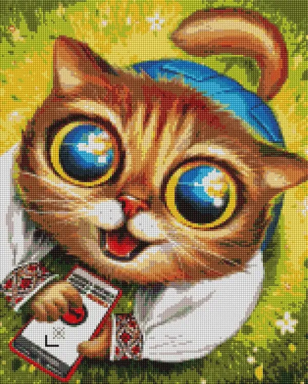 Діамантова мозаїка "Котик з ППО ©Маріанна Пащук" DBS1123 40×50 см