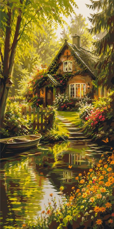 Картина по номерам Пейзаж. Лесная сказка © 40*80 см Оригами LW 5242