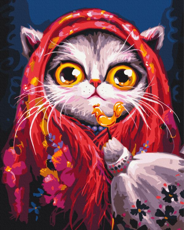 Картина по номерам "Кошка в платочке© Марианна Пащук"