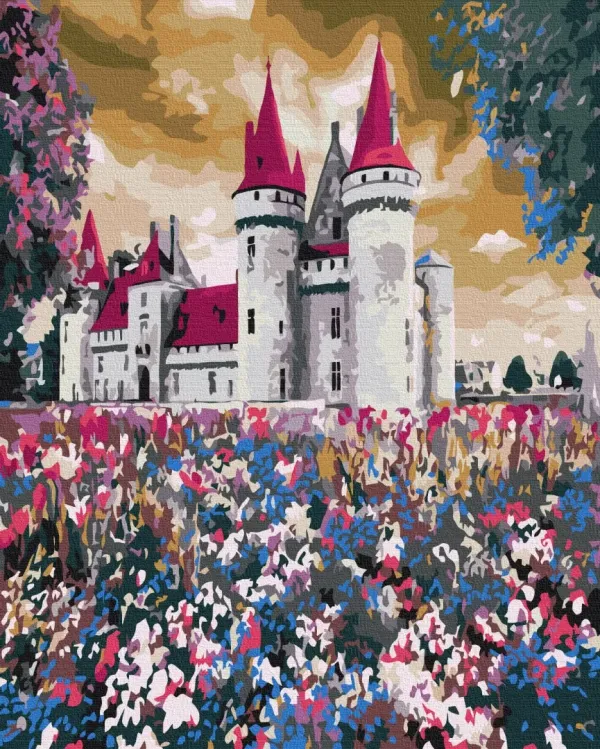 Картина за номерами "Замок в польових квітах" BS3289 40×50 см
