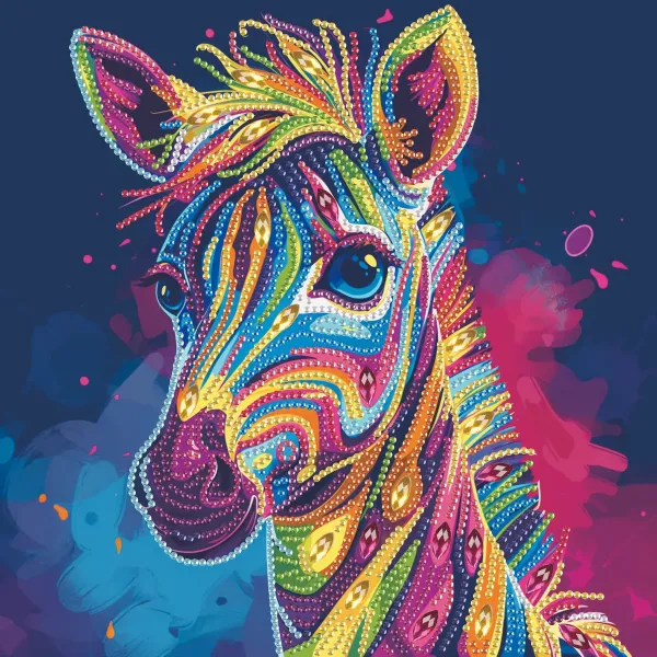Діамантова мозаїка "Яскрава зебра" BH032 25X25