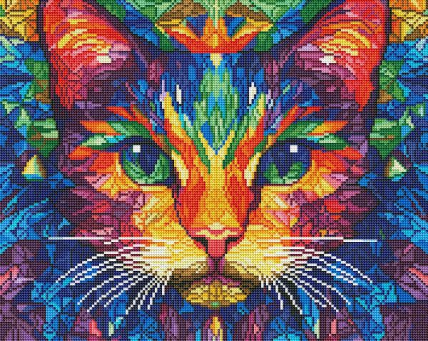Алмазная мозаика "Цветной кот"