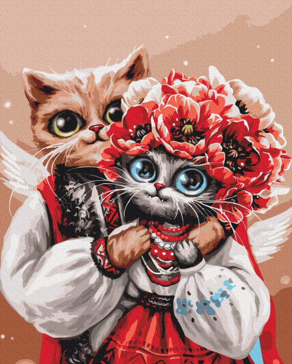 Картина по номерам "Котики ангелочки ©Марианна Пащук"