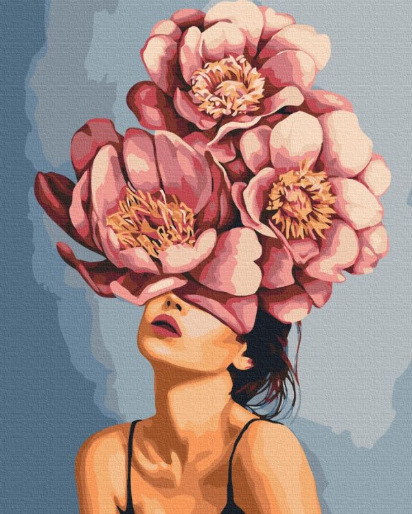 Картина по номерам "Девушка в цветущих пионах © Mykhailyshyna Daria"
