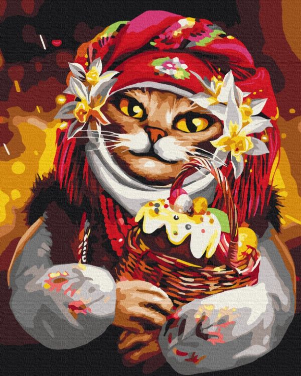 Премиуи картина по номерам "Пасхальная кошка ©Марианна Пащук"