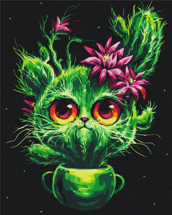 Картина за номерами "Кошенятко кактусятко © Маріанна Пащук" BS53868 40×50 см