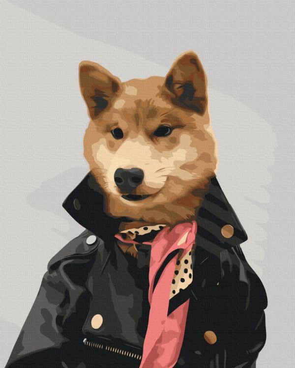 Премиуи картина по номерам "Стильный пес @rocky.and.rudy"