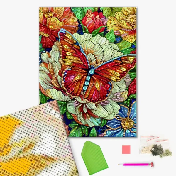 Діамантова мозаїка "Кольоровий метелик" BH003 25X25