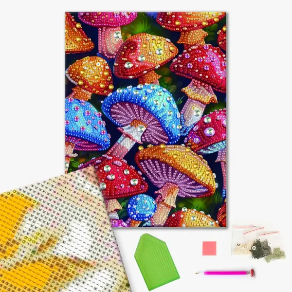 Діамантова мозаїка "Кольорові мухомори" BH015 25X25