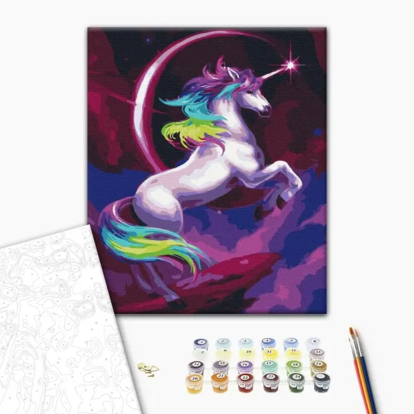 Картина за номерами "Казковий веселковий єдиноріг" BS36214L 48×60 см