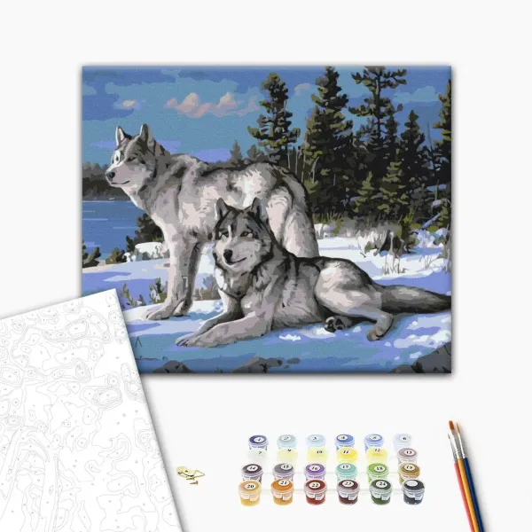 Картина за номерами "Вовки-захисники" BS51412L 48×60 см
