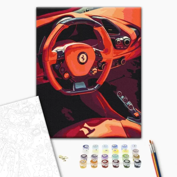 Картина за номерами "За кермом Ferrari" BS52464 40×50 см