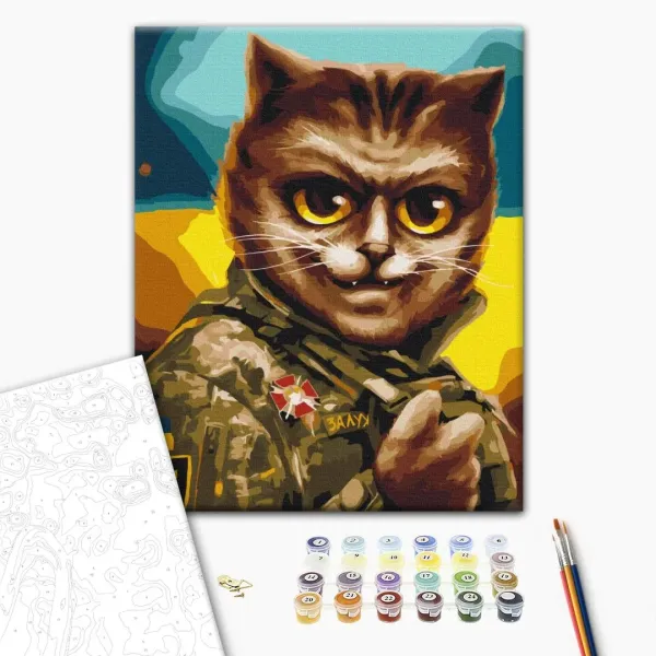 Картина за номерами "Котик Головнокомандувач ©Маріанна Пащук" BS53427 40×50 см