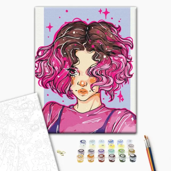 Картина за номерами "Яскраві локони @nila_art_art" BS53521 40×50 см