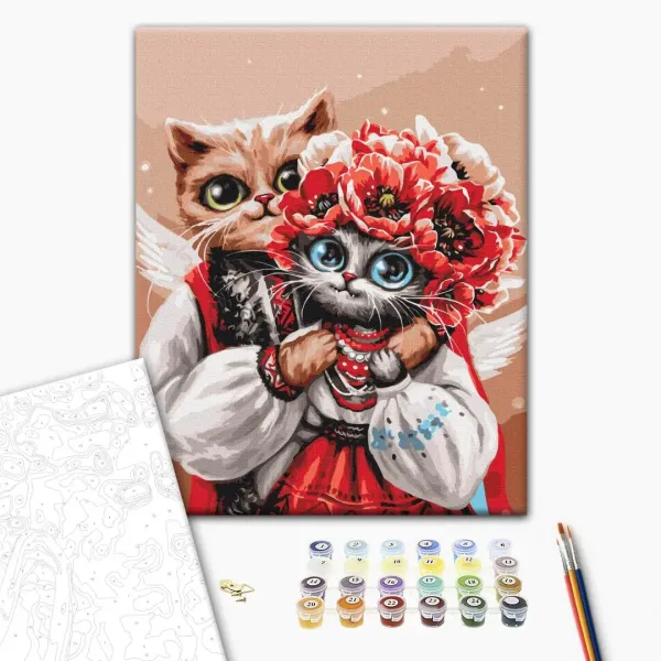 Картина за номерами "Котики янголята ©Маріанна Пащук" BS54142 40×50 см