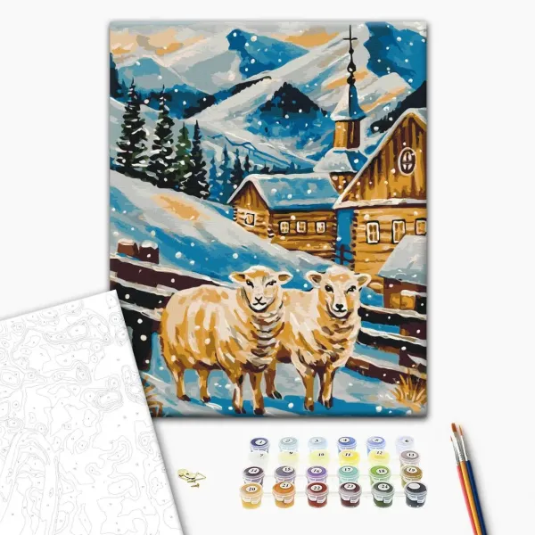 Картина за номерами "Засніжені овечки © Каріна Зіміна" BS54204 40×50 см