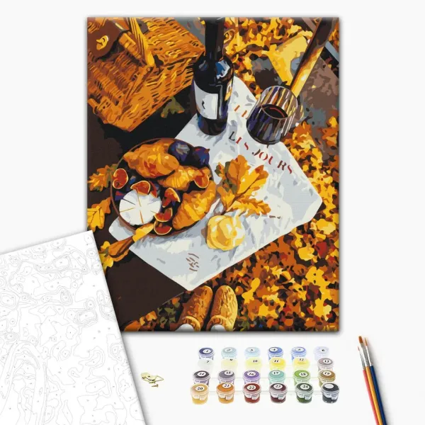 Картина за номерами "Осінній пікнік з вином" BS54622 40×50 см