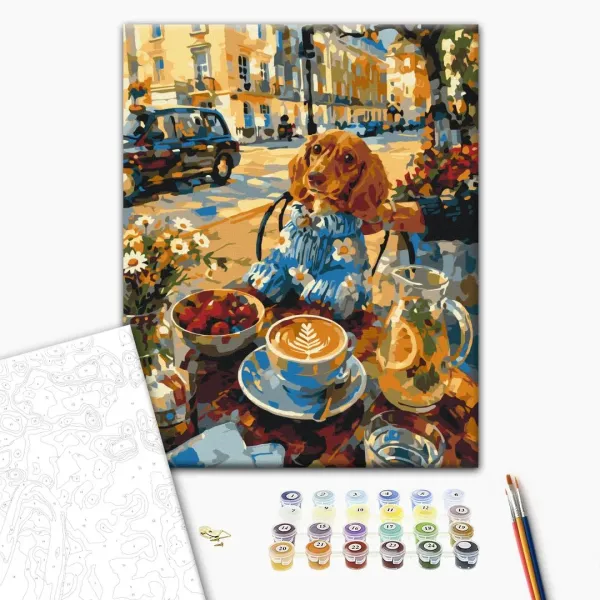 Картина за номерами "Рудий кіт та пиріг з чорницею" BS54672 40×50 см