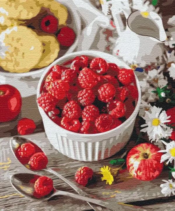 Картина за номерами "Малиновий перекус" BS30913 40×50 см
