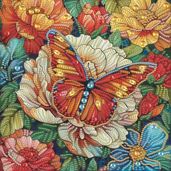 Діамантова мозаїка "Кольоровий метелик" BH003 25X25