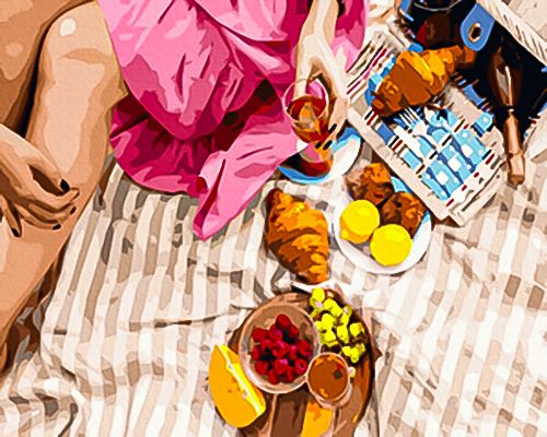 Картина по номерам "Вкусности на пикник"