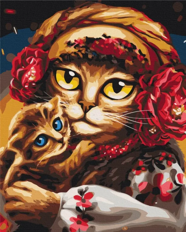 Картина за номерами "Сім'я котиків ©Маріанна Пащук" PBS53117 40×50 см
