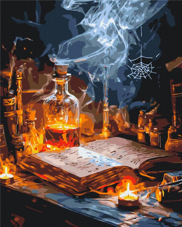 Картина по номерам "Зелья и книги заклинаний"