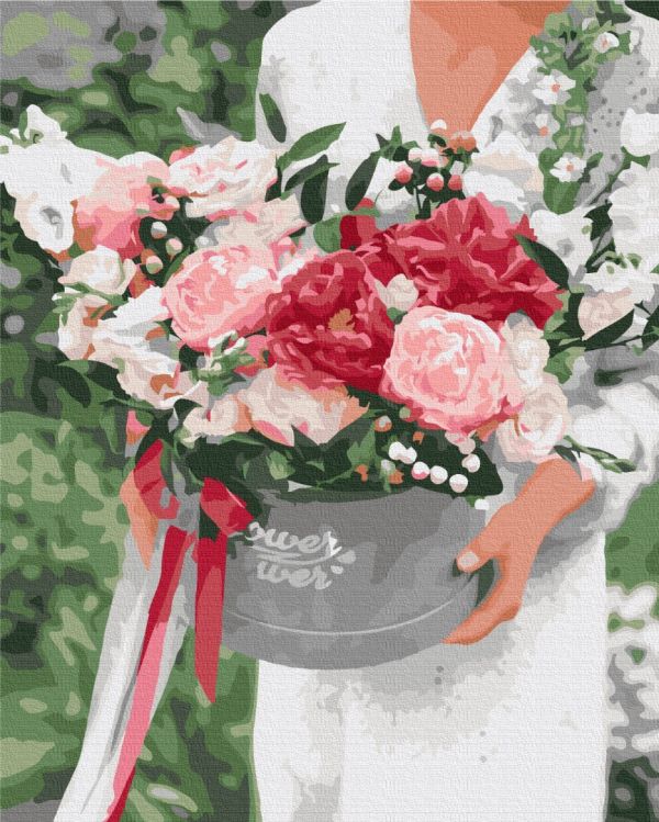 Премиуи картина по номерам "Цветы в подарок"