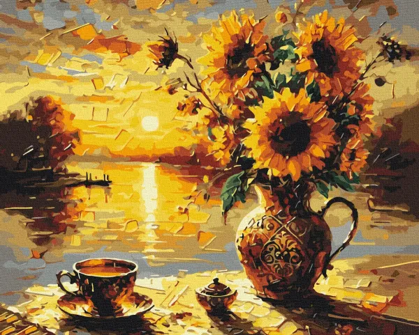 Картина за номерами "Соняшники на заході сонця © Oleg Loburak" BS54164 40×50 см