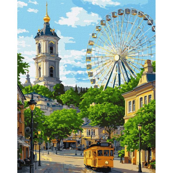 Картина по номерам "Колесо и колокольня" ©art_selena_ua KHO6472, 40х50 см