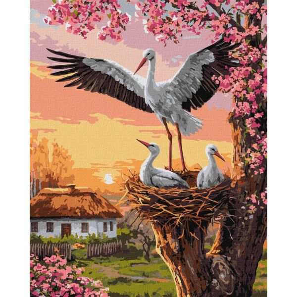Картина по номерам "Семья аистов" ©art_selena_ua KHO6964, 40х50 см