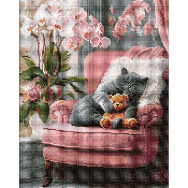 Алмазная мозаика "Мурлыкающий котик" ©art_selena_ua AMO20264, 40х50 см