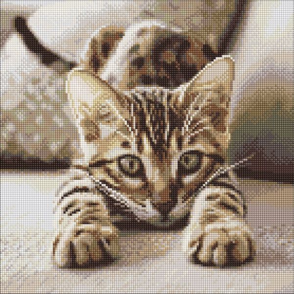 Алмазная мозаика "Игривый котенок" ©art_selena_ua AMO20280, 40х40 см